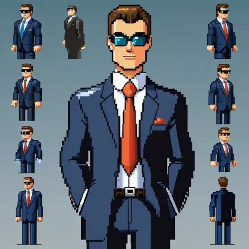 Pixel Art， game Scene,salaryman,3d man,superlawyer,businessman,superspy,business man,gentleman icons,suit,the suit,men's suit,spy,navy suit,spy visual,commissario,niederman,agent,litigator,salarymen,s