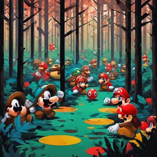 cartoon forest,mushroom landscape,toadstools,mushroom island,forest mushrooms,forest floor,mario bros,frog gathering,mushrooms,haunted forest,forest mushroom,fairy forest,forest animals,autumn forest,super mario brothers,forest of dreams,wild animals crossing,forest walk,toadstool,woodland animals,Illustration,Vector,Vector 07