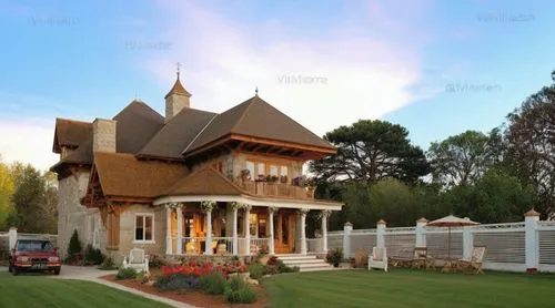 grass in garden
,a house with an open porch and white fences,country house,victorian house,traditional house,beautiful home,domaine,country estate,Photography,General,Natural