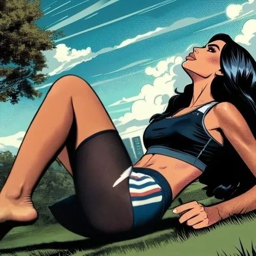 The naked leg,wonderwoman,wonder woman,girl lying on the grass,wonder woman city,sun-bathing,americana,patriotic,super heroine,retro woman,patriot,woman laying down,super woman,capitanamerica,captain 