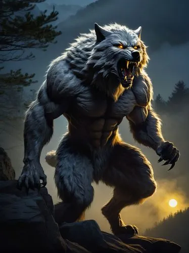 werewolf,werewolves,wolfman,howling wolf,wolf,leopard's bane,wolf bob,wolf hunting,snarling,gray wolf,howl,the wolf pit,roaring,brute,wolf down,wolves,wolfdog,beast,wolverine,nordic bear,Illustration,Realistic Fantasy,Realistic Fantasy 05