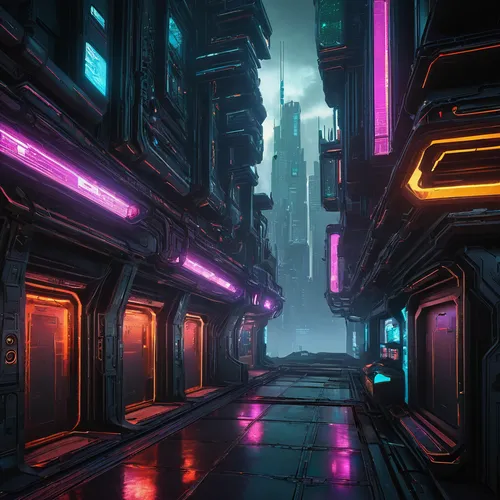 futuristic landscape,cyberpunk,scifi,alleyway,metropolis,sci-fi,sci - fi,futuristic,neon arrows,alley,vapor,sci fi,space port,ufo interior,fantasy city,3d render,passage,neon coffee,atmoshphere,colorful city,Art,Classical Oil Painting,Classical Oil Painting 34