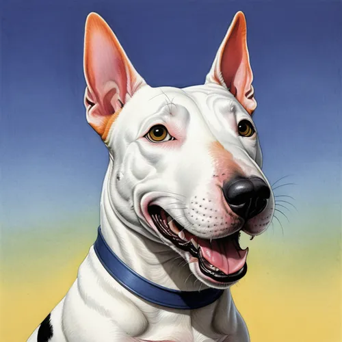 bull terrier (miniature),bull terrier,thai ridgeback,american pit bull terrier,white staffordshire bull terrier,american staffordshire terrier,dogo argentino,pet portrait,dog illustration,american hairless terrier,pharaoh hound,podenco canario,smooth collie,ibizan hound,bully kutta,staffordshire bull terrier,basenji,pit bull,dog breed,white dog,Illustration,Children,Children 03