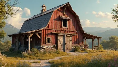 wooden house,red barn,country cottage,log cabin,farm house,wooden hut,farmstead,little house,country house,the cabin in the mountains,log home,farm hut,small house,barnhouse,summer cottage,barn,rustic,lonely house,homesteader,traditional house,Photography,General,Realistic