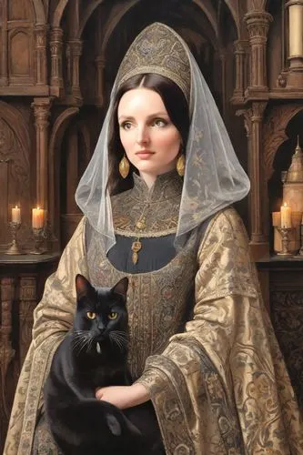 morgana,ermengarde,mantilla,gothic portrait,canoness,portrait of christi