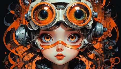 transistor,diving bell,diving mask,biomechanical,cybernetics,aquanaut,steampunk,robot eye,sci fiction illustration,goggles,mechanical,clockwork,illustrator,robotic,deep sea diving,vector girl,respirator,submersible,psychedelic art,adobe illustrator,Illustration,Black and White,Black and White 05