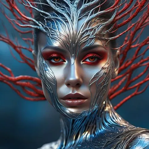 witchblade,darth talon,ice queen,hydroid,kerrigan,kerrii,halfaker,telepath,seelie,electrocutionist,transhuman,neon body painting,hydroids,fire red eyes,red skin,boros,humanoid,melisandre,fantasy woman,fantasy art,Photography,General,Sci-Fi