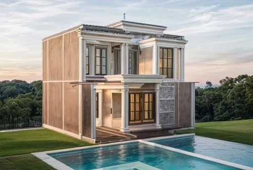 Architecture view, House Cluster, tress around House and swimming pool,model house,luxury property,luxury real estate,villa balbiano,marble palace,villa,villa borghese,house hevelius,pool house,belved