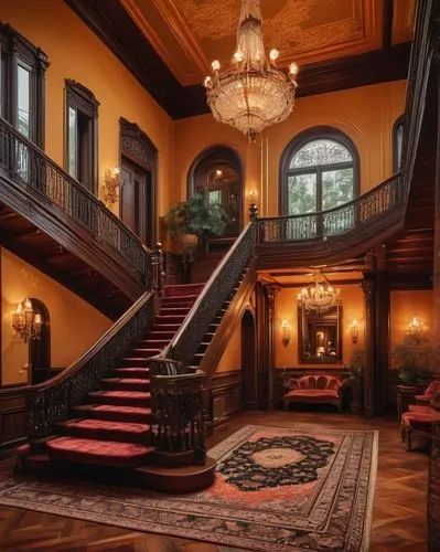 staircase,outside staircase,victorian,entrance hall,old victorian,winding staircase,hallway,staircases,entryway,victorian style,mansion,stairs,foyer,upstairs,ornate room,brownstone,stairway,downstairs,victorian room,stair,Illustration,Abstract Fantasy,Abstract Fantasy 17