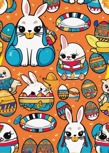 easter background,seamless pattern,macaron pattern,kawaii animal patches,seamless pattern repeat,carrot pattern,background pattern,kawaii patches,round kawaii animals,kawaii animal patch,easter rabbits,candy pattern,kimono fabric,ice cream icons,playmat,candy corn pattern,easter banner,washi tape,animal stickers,rabbits,Illustration,Vector,Vector 19