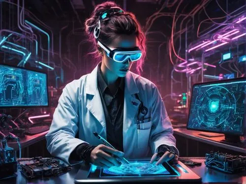 sci fi surgery room,fish-surgeon,scientist,cyber glasses,lab,biologist,medical concept poster,laboratory,pathologist,researcher,microbiologist,surgeon,operating room,cyberpunk,sci fiction illustration,medical technology,theoretician physician,dr,medical illustration,physician,Illustration,Realistic Fantasy,Realistic Fantasy 46