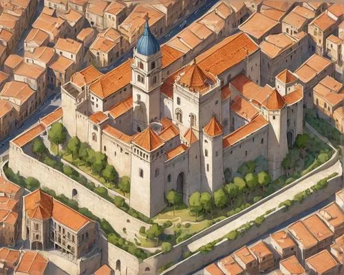 dubrovnik,dubrovnik city,medieval town,medieval architecture,dubrovnic,terracotta tiles,terracotta,volterra,medieval,byzantine architecture,kings landing,alhambra,roofs,city walls,from above,new castle,aerial landscape,medieval market,medina,vencel square,Illustration,Paper based,Paper Based 07