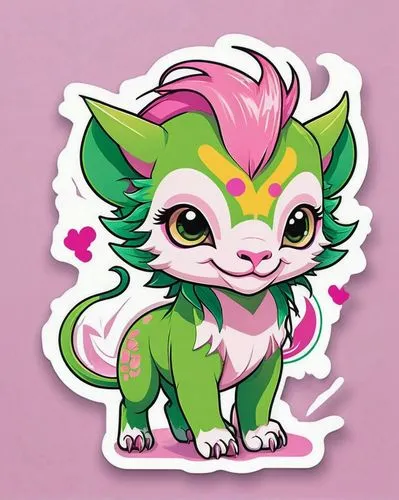 kittikachorn,kawaii patches,pink cat,sticker,kawaii,Unique,Design,Sticker