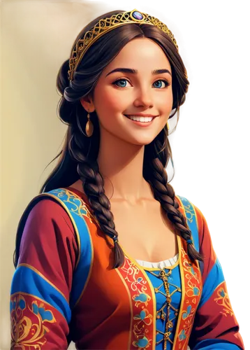 princess anna,princess sofia,miss circassian,sultana,dulzaina,aladha,eurasian,thracian,rapunzel,pocahontas,arabian,merida,fairy tale character,eufiliya,samara,celtic queen,sterntaler,radha,girl in a historic way,cassia,Illustration,Realistic Fantasy,Realistic Fantasy 42