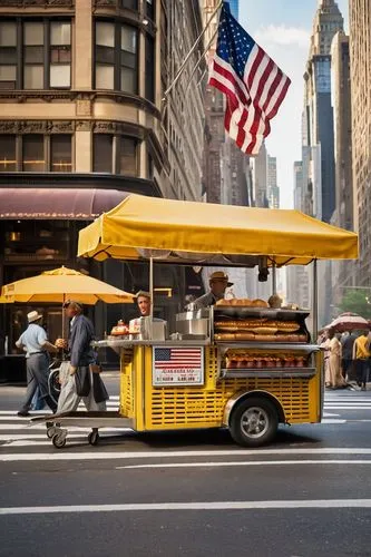 ice cream cart,ice cream stand,food truck,new york taxi,new york streets,battery food truck,new york restaurant,fruit stand,street food,newyork,fruit stands,5th avenue,new york,americana,cheese truckle,yellow taxi,retro diner,streetside,big apple,americanised,Illustration,American Style,American Style 04