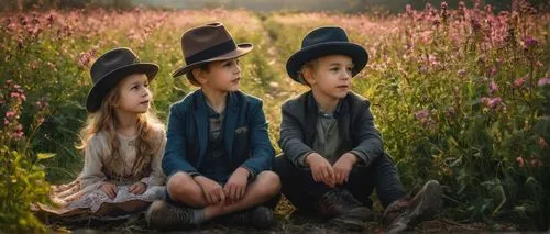 meadow play,vintage children,vintage boy and girl,boy's hats,little boy and girl,children's background,girl and boy outdoor,photographing children,broomrape family,photos of children,little angels,nomadic children,children learning,grandchildren,little girls,children girls,children,three friends,pictures of the children,three flowers,Photography,General,Fantasy