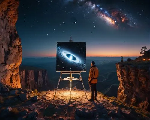 space art,astronomer,dream art,astronomical,photomanipulation,drawing with light,Photography,General,Sci-Fi