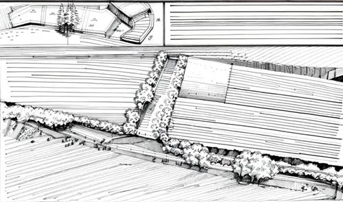 skeleton sections,roman excavation,inland port,cross-section,cross sections,section,excavation site,furrows,ship yard,excavation,kubny plan,terraces,straw roofing,earthworks,cereal cultivation,open pi