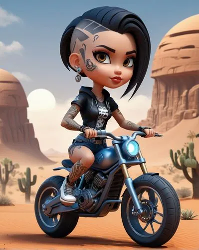 motorbike,motorcycle racer,biker,rockabella,mad max,motorcycle,motorcycle drag racing,desert racing,motorcycling,toy motorcycle,motorcycles,harley davidson,desert run,harley-davidson,heavy motorcycle,lady rocks,motorella,motorcyclist,bullet ride,girl with a wheel,Unique,3D,3D Character