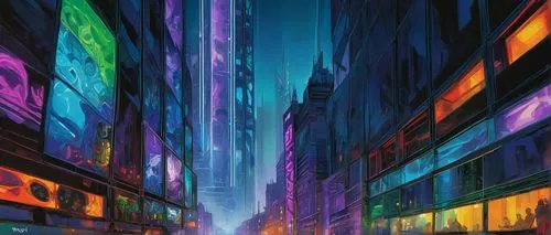 colorful city,cityscape,shinjuku,cybercity,cyberpunk,tokyo city,world digital painting,fantasy city,cybertown,samsung wallpaper,metropolis,mongkok,akiba,kabukicho,beautiful wallpaper,kabukiman,tokyo,city at night,cityzen,guangzhou,Conceptual Art,Oil color,Oil Color 04