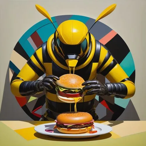 hamburglar,homburger,big hamburger,metabee,burgermeister,hamburger,Art,Artistic Painting,Artistic Painting 34