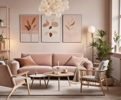 danish furniture,soft furniture,modern decor,furnishing,sofa set,gold-pink earthy colors,Photography,General,Realistic