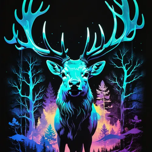 glowing antlers,deer illustration,stag,winter deer,elk,deer,forest animal,manchurian stag,whitetail,deer drawing,buffalo plaid antlers,deers,buffalo plaid deer,moose,deer bull,caribou,deer in tears,antlers,whitetail buck,male deer,Photography,Artistic Photography,Artistic Photography 07