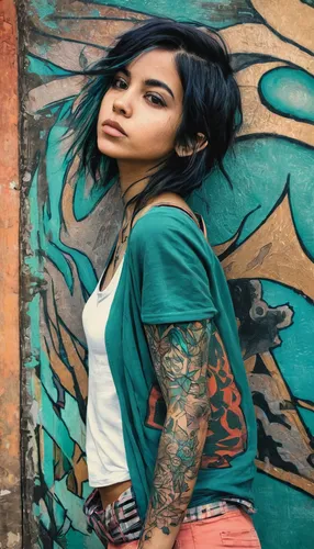 tattoo girl,tattooed,with tattoo,lira,jasmine sky,tattoos,rockabella,santana,tattoo artist,sleeve,rosa bonita,denim background,denim,greta oto,bella rosa,jeans background,graffiti,lisbeth sao,tattoo expo,tamra,Illustration,Realistic Fantasy,Realistic Fantasy 23