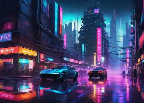 cyberpunk,cityscape,cybercity,colorful city,tokyo city,shanghai,neon arrows,shinjuku,tokyo,urban,futuristic landscape,cyberscene,cybertown,fantasy city,bladerunner,neons,neon,guangzhou,vapor,city at night,Illustration,Japanese style,Japanese Style 12