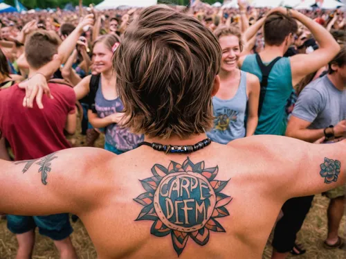 music festival,smf,ribs back,the pits,back of head,tattoos,festival,my back,veld,concert crowd,folk festival,life stage icon,hippy,temporary tattoo,duff,lotus tattoo,arms,wild and free,tomorrowland,tribe,Illustration,Retro,Retro 20