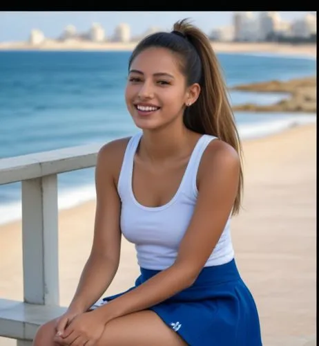 beach background,daya,nia,sonrisa,girl in overalls,kalani