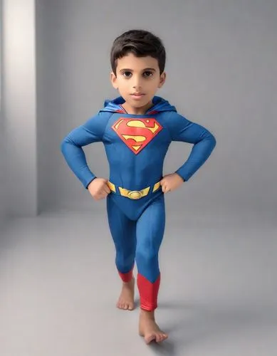 فتى السوبرمان .لقطة ماملة ,a small boy dressed as superman poses in his costume,superboy,superman,supermarionation,supes,super man,kryptonian,Photography,Realistic