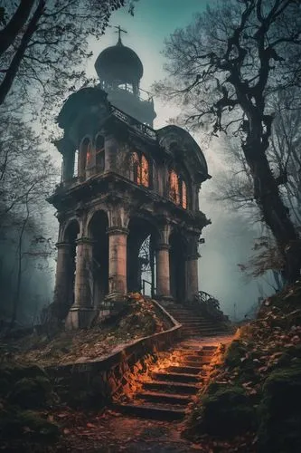 ghost castle,abandoned place,witch's house,abandoned places,abandoned house,haunted cathedral,fairytale castle,house in the forest,the haunted house,abandoned,haunted house,sunken church,ancient house,shipka,haunted castle,forest chapel,witch house,ancient ruins,lost place,fairy tale castle,Photography,Artistic Photography,Artistic Photography 04