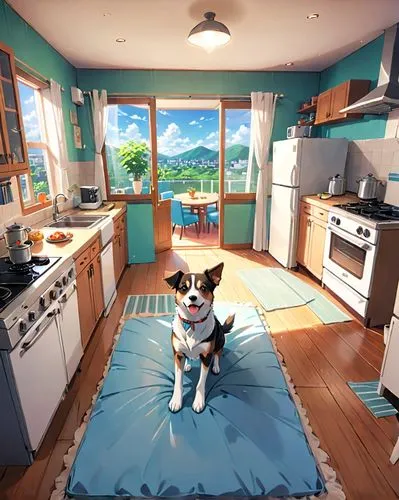 big kitchen,jack russel terrier,jack russell,star kitchen,jack russell terrier,kitchen interior,kitchen,3d render,the kitchen,simrock,dog frame,3d rendered,3d rendering,nintendogs,renderman,welsh cardigan corgi,chefs kitchen,kitchenette,3d background,kitchen design,Anime,Anime,Traditional