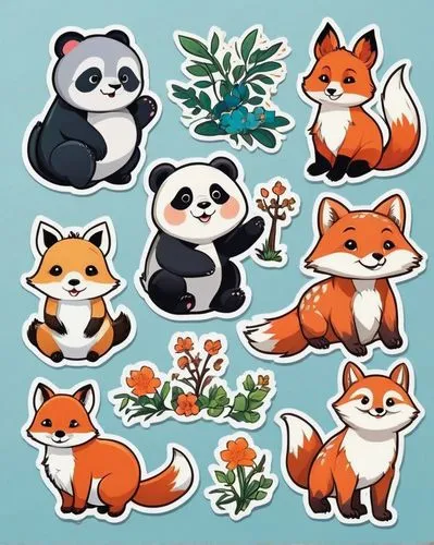 animal stickers,stickers,christmas stickers,pandas,a small red panda,clipart sticker,red panda,animal icons,puxi,forest animals,beibei,sticker,round animals,icon set,pandyas,pando,woodland animals,round kawaii animals,fall icons,kawaii animal patches,Unique,Design,Sticker