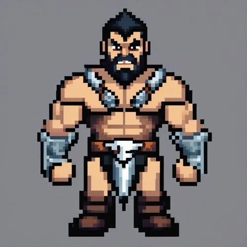 Pixel Art， game character,barbarian,kraven,pixel art,haggar,barbarigo,vargo,hakan,khal,mercenaria,hoplite,xanatos,drakenstein,berzerker,barret,zangief,shokan,rhodian,mercenario,namor,hyborian