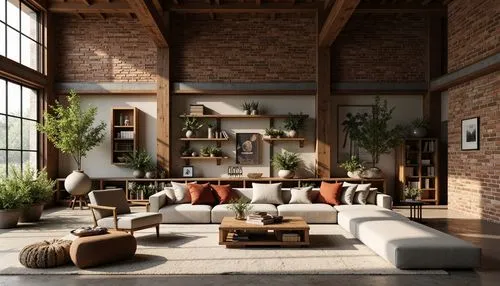 loft,living room,livingroom,apartment lounge,lofts,modern living room,modern decor,sitting room,rustic aesthetic,contemporary decor,interior design,minotti,family room,sofas,home interior,indoor,wooden beams,brick house,modern minimalist lounge,furniture