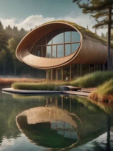 futuristic architecture,dunes house,house with lake,snohetta,house by the water,aqua studio,wooden construction,forest house,house in the forest,modern architecture,futuristic landscape,timber house,log home,wooden sauna,house in the mountains,futuristic art museum,pool house,house in mountains,luoma,modern house,Photography,Fashion Photography,Fashion Photography 01