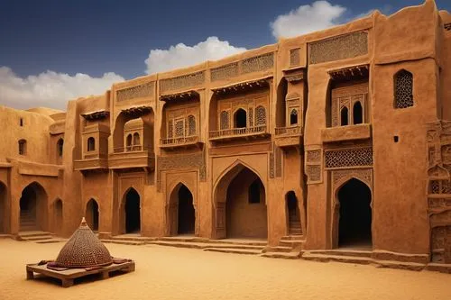 qasr al watan,ghardaia,qasr al kharrana,caravansary,ouarzazate,ghadames,riad,jaisalmer,kasbah,ibn tulun,hadhramaut,agadez,libyan desert,la kasbah,qasr,durman,ksar,saliyah,benmerzouga,omdurman,Illustration,Retro,Retro 17