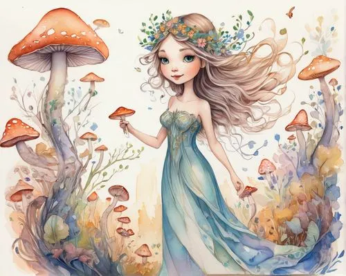 watercolor mermaid,faerie,faery,mermaid background,flower fairy,fairy world,fairy tale character,fairy,little girl fairy,fairy queen,fairy forest,mushroom landscape,garden fairy,wonderland,coral charm,girl in flowers,chanterelle,watercolor background,fairytale characters,fairy galaxy,Illustration,Abstract Fantasy,Abstract Fantasy 23