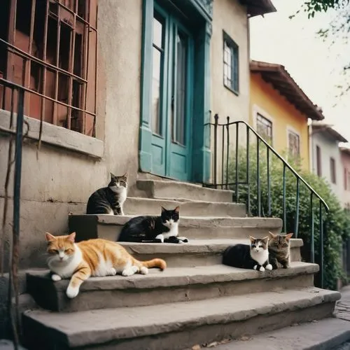 cats on brick wall,stray cats,vintage cats,street cat,cat family,cat european,rescue alley,strays,cat greece,georgatos,felines,stoop,cat lovers,cat pageant,neighbourhood,neighbours,catledge,gatos,alleycat,mccurry,Photography,Documentary Photography,Documentary Photography 02