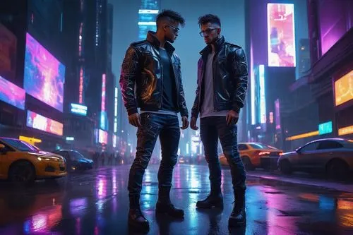 neon lights,cyberpunk,neon arrows,pedestrians,neon light,neon,neon ghosts,city lights,80s,jacket,futuristic,capital cities,city youth,pedestrian,neon colors,80's design,clover jackets,new york streets,neon cocktails,neon candies,Conceptual Art,Sci-Fi,Sci-Fi 22