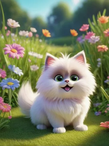 birman,cute cartoon character,snowbell,cute cat,pomeranian,cartoon cat,himalayan persian,blossom kitten,cute cartoon image,pomeranians,puxi,korin,ragdoll,fluffier,pekinese,flower cat,fluffy,little cat,flurry,cute animal,Art,Artistic Painting,Artistic Painting 41