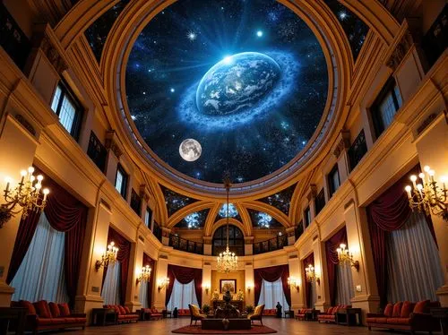 planetarium,dome,musical dome,starscape,sky space concept,photosphere,perisphere,copernican world system,astronomia,stargates,the ceiling,cosmosphere,exosphere,ornate room,space art,observatory,astronomico,celestial,celestial bodies,dome roof