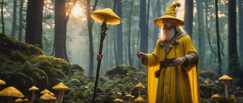 hastula,yellow mushroom,hastur,akhnaten,gandalf,the wizard,wizard,holy forest,palila,mirkwood,hygrocybe,yellow jumpsuit,rincewind,druidic,myrddin,kantarian,conjurer,monk,sorcerer,golden trumpet trees,Photography,Documentary Photography,Documentary Photography 19