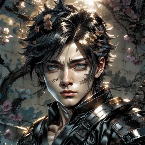 fantasy portrait,portrait background,edit icon,the son of lilium persicum,ren,fallen petals,takato cherry blossoms,male elf,amano,blossoms,japanese floral background,plum blossoms,game illustration,yukio,fable,almond blossoms,wuchang,rosa ' amber cover,plum blossom,cg artwork