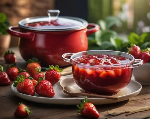 Strawberry Jam Hot Pot,strawberry jam,strawberries in a bowl,sour cherry soup,strawberry dessert,fondue,salad of strawberries,homemade preserves,preserves,lingonberry jam,confiture de lait,strawberrie