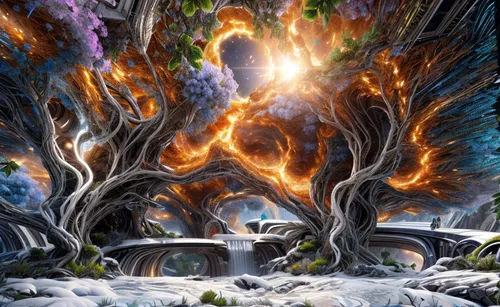 burning tree trunk,magic tree,tree of life,celtic tree,burning bush,fantasy picture,elven forest,colorful tree of life,holy forest,fire background,druids,firethorn,enchanted forest,tree grove,forest fire,fantasy art,nine-tailed,dragon tree,the trees,treemsnow