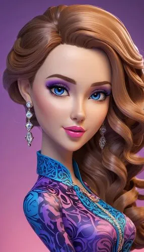 princess anna,doll's facial features,princess sofia,barbie,fashion dolls,rapunzel,Unique,3D,3D Character