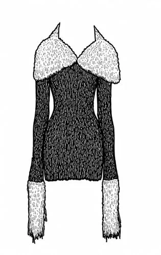 an illustration of a coat with fur cuffs on,necklines,bodice,neckline,gradient mesh,garment,bodices,corsetry,women's clothing,garments,fashion vector,knitting clothing,camisole,dress form,corseted,pep